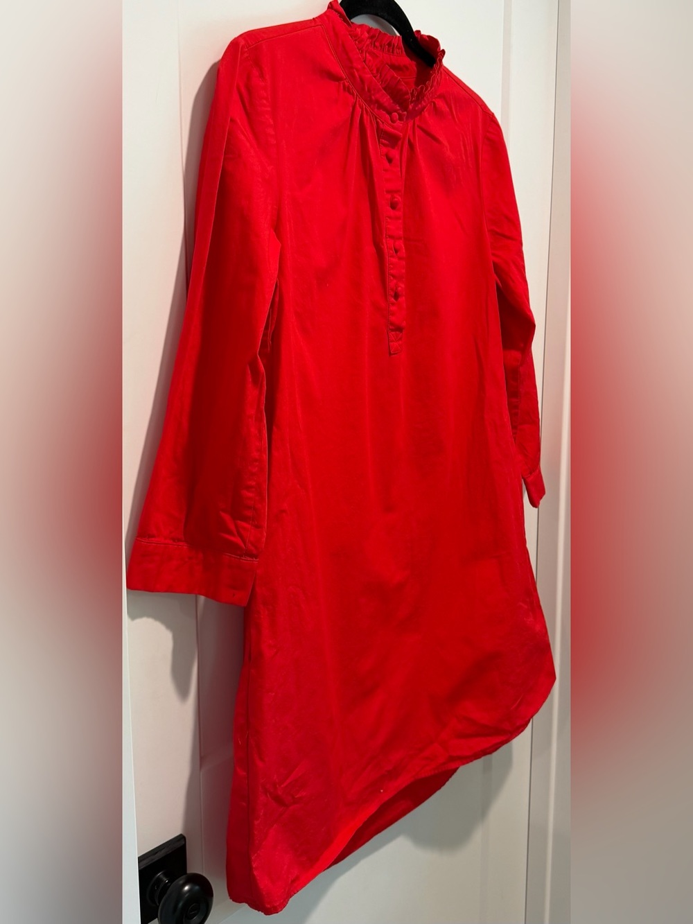 Sugar Lips Red Ruffle Neck Shift Mini Dress M Holiday Preppy Romantic - Picture 6 of 9